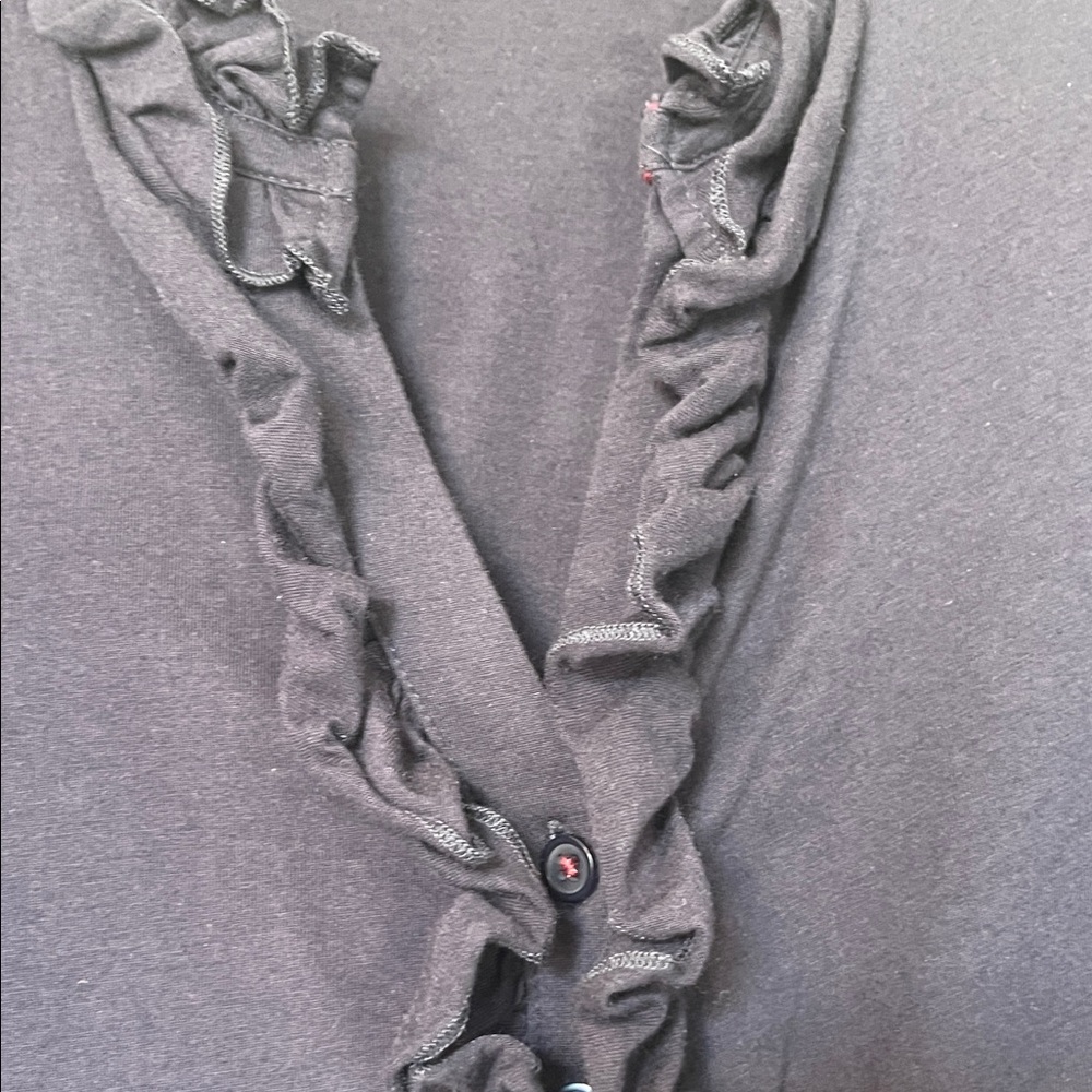 Boden Navy Long Sleeve Ruffle Top - Picture 4 of 7